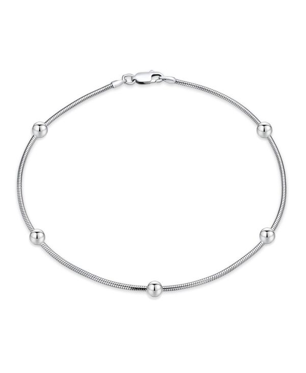 ブリング レディース アクセサリー ブレスレット・バングル・アンクレット アンクル Bling Jewelry Simple Plain Ball Bead Snake Chain Anklet Ankle Bracelet .925 Sterling Silver Made In Italy 10 Inch 1.5MM Ball Silver シルバー 18,446円