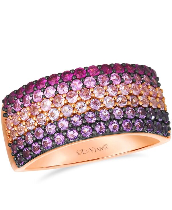ル ヴァン レディース アクセサリー リング Le Vian Amethyst (0.53 ct.w.) and Pink Sapphire (0.87 ct.w.) Ombre Ring in 14k Strawberry Rose Gold ゴールド｜ReVida 店