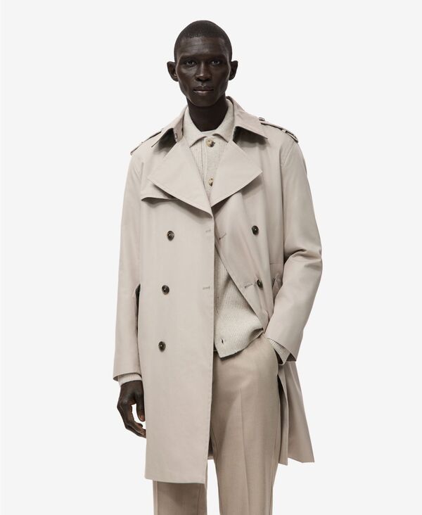 マンゴ メンズ アウター ジャケット・ブルゾン コート MANGO Men's Water-Repellent Belted Trench Coat Beige ベージュ