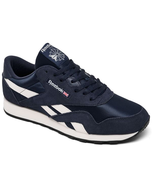 リーボック メンズ シューズ スニーカー ナイロン Reebok Men's Classic Nylon Casual Sneakers from Finish Line Navy Chalk チョーク