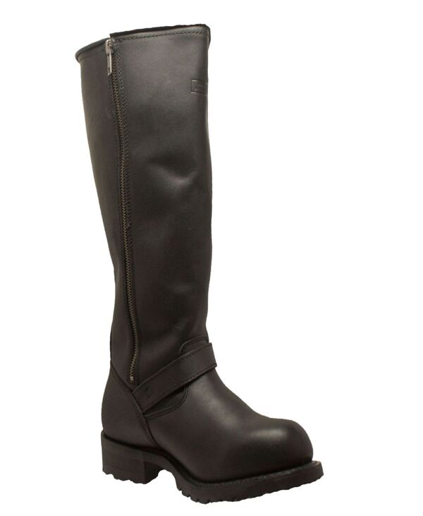 所在地テック メンズ シューズ ブーツ・レインブーツ AdTec RideTecs Men\u0027s 16\" Engineer Zipper Biker Boot Black 黒いこと"