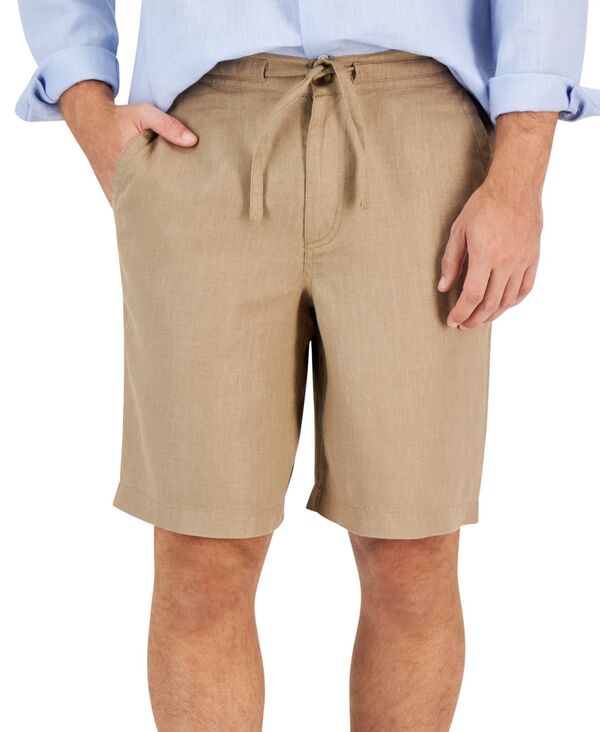 クラブルーム メンズ ボトムス ハーフパンツ・ショーツ ショートパンツ リネン Club Roomen's 100% Linen Drawstring Shortsafari Tan タン