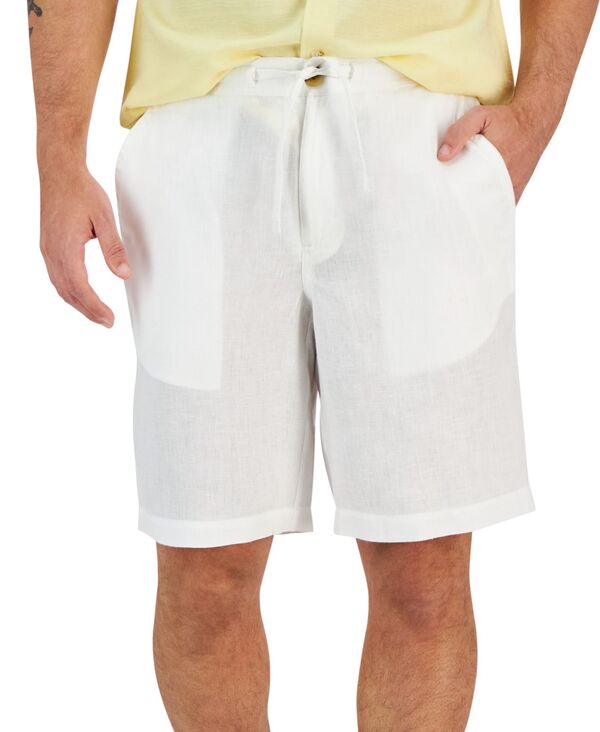 クラブルーム メンズ ボトムス ハーフパンツ・ショーツ ショートパンツ リネン Club Roomen's 100% Linen Drawstring Shorts White Pure ホワイト