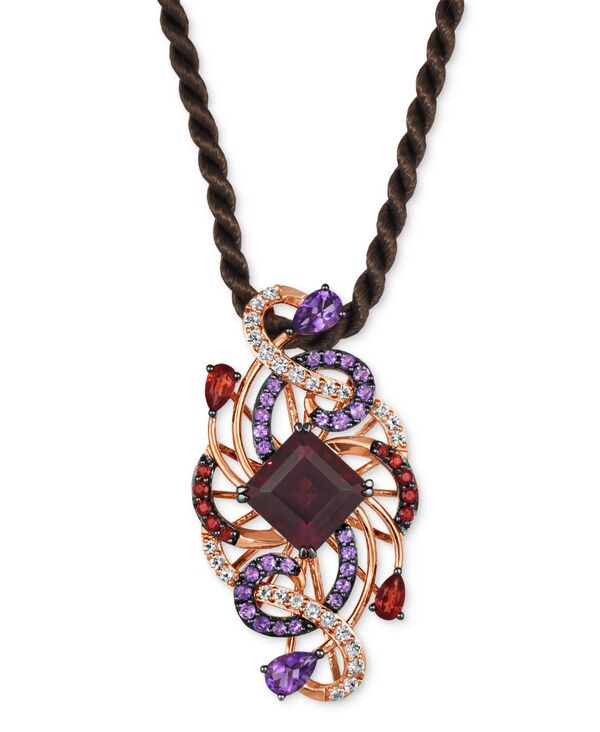 ル ヴァン レディース アクセサリー ネックレス・チョーカー・ペンダントトップ シルク レース Le Vian Crazy Collection Multi-Gemstone Swirl Silk Cord 20\