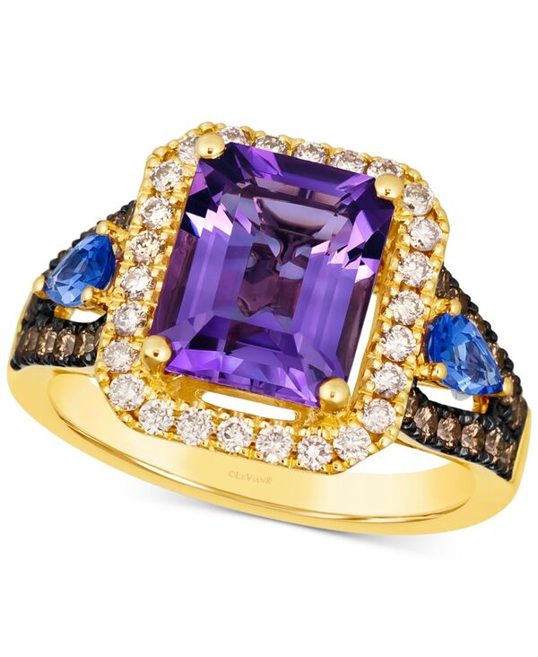 ル ヴァン レディース アクセサリー リング Le Vian Multi-Gemstone (3 ct.w.) & Diamond (3/4 ct.w.) Halo Statement Ring in 14k No Color ゴールド