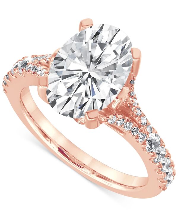 バッジェリーミシュカ レディース アクセサリー リング Badgley Mischka Certified Lab Grown Diamond Oval Split Shank Engagement Ring (3-1/2 ct.w.) in 14k Rose Gold ゴールド｜ReVida 店