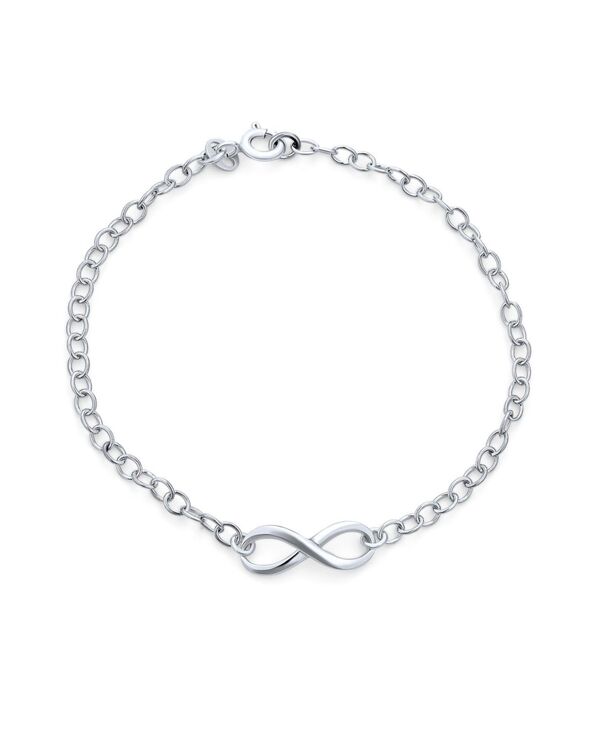 ブリング レディース アクセサリー ブレスレット・バングル・アンクレット ミニ Bling Jewelry Delicate Minimalist Eternalove Knot figureight Chainfinity Bracelet Sterling Silver 7\