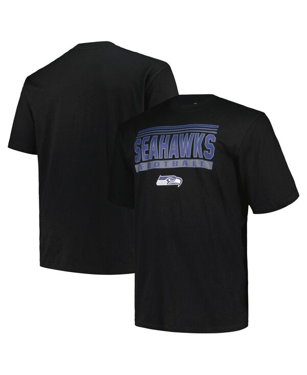 ファナティクス メンズ トップス Tシャツ トール Fanatics Men's Black Seattle Seahawks Big Tall Pop T-Shirt Black ブラック