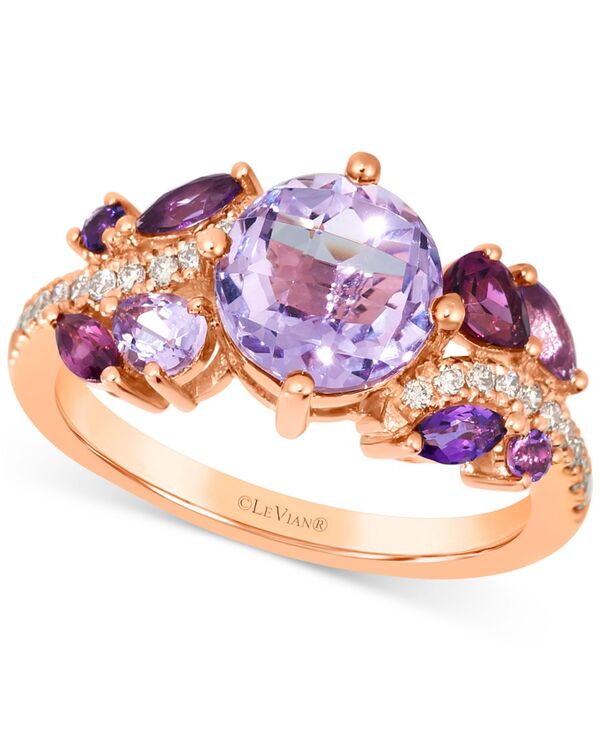 ル ヴァン レディース アクセサリー リング Le Vian Multi-Gemstone (2-3/8 ct.w.) & Nude Diamond (1/6 ct.w.) Clustering in 14k Rose Gold ゴールド