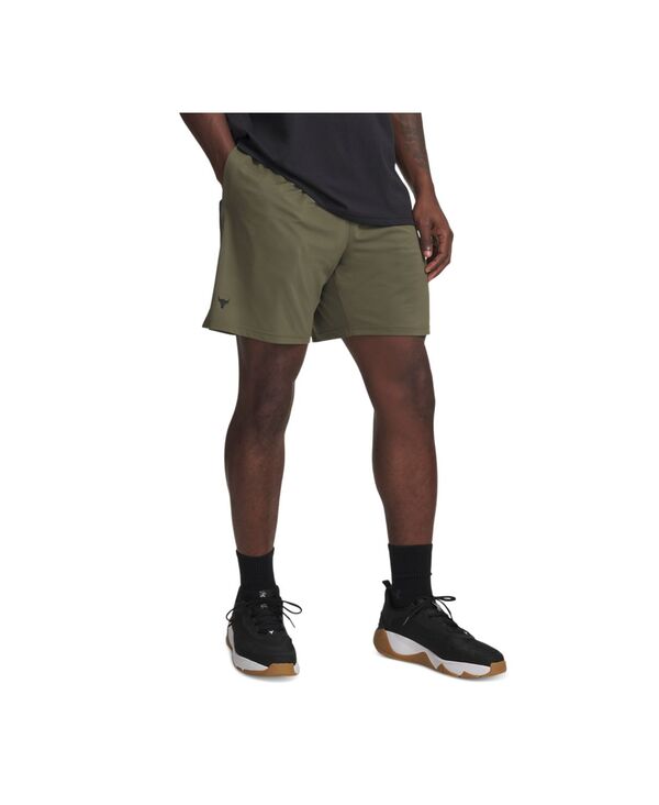 アンダーアーマー メンズ ボトムス ハーフパンツ・ショーツ メッシュ ショートパンツ Under Armour Men's Project Rock Meshorts Marine Od Green / Black ブラック