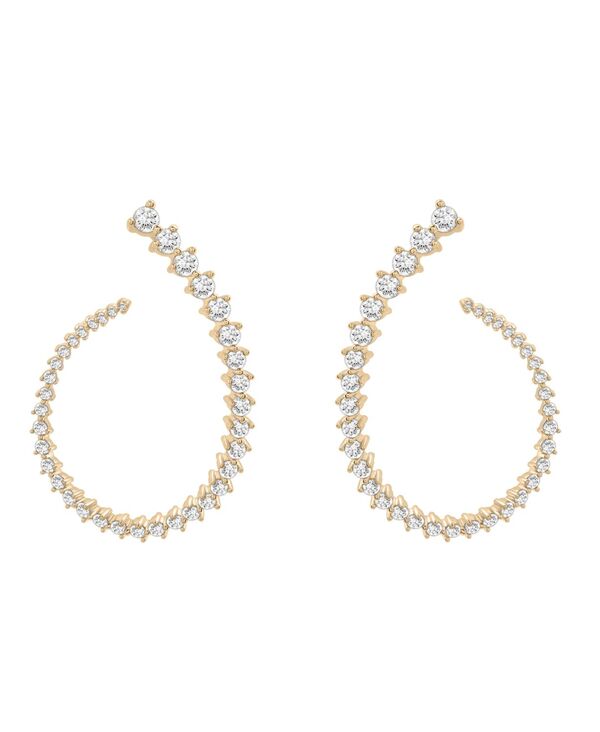 ラップド イン ラヴ レディース アクセサリー ピアス・イヤリング Wrapped in Love Diamond Spiral Open Hoops Earrings (1-1/2 ct.w.) in 14k White Gold or 14k Yellow Gold イエロー