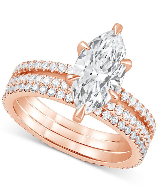バッジェリーミシュカ レディース アクセサリー リング Badgley Mischka Certified Lab Grown Diamond Marquise Bridal Set (3 ct.w.) in 14k Rose Gold ゴールド｜ReVida 店