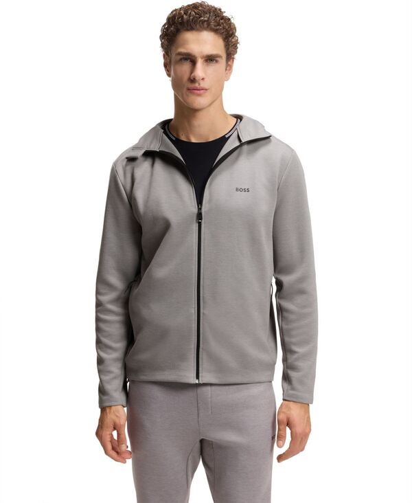 ヒューゴボス メンズ アウター ジャケット・ブルゾン フーデッドジャケット Hugo Boss Men's Active Odor-Control Hooded Jacket Open Gray グレー 50,880円