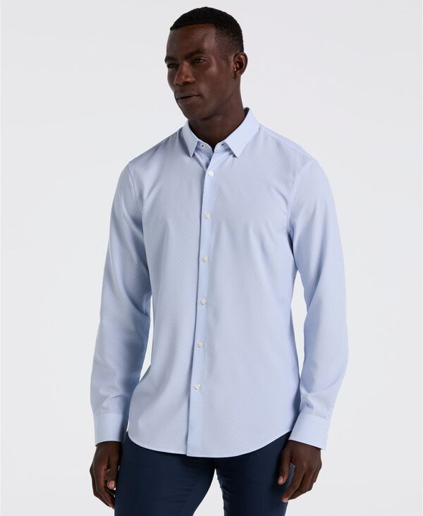 ペリーエリス メンズ トップス シャツ プリント Perry Ellis Men'slim-Fit Diamond Geo-Print Shirt Kentucky blue ブルー