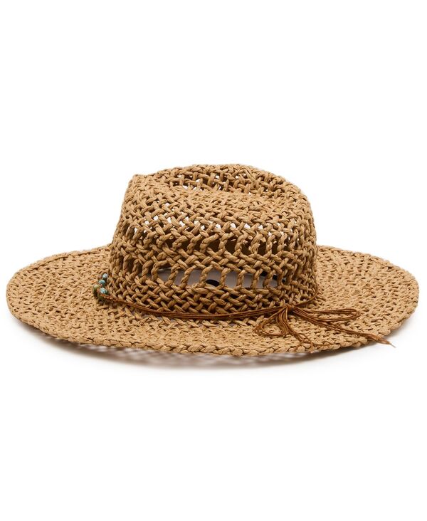 スティーブ マデン レディース アクセサリー 帽子 Steve Madden Beaded Trim Western Hatan タン