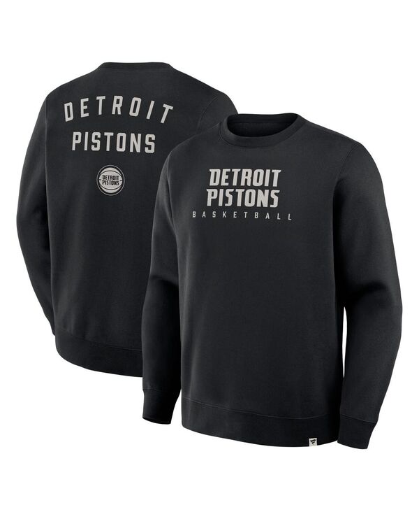 ファナティクス メンズ アウター パーカー・スウェット シャツ Fanatics Men's Black Detroit Pistons Crossover Collection Defensive Rotation Drill Premium Pullover Sweatshirt Black ブラック