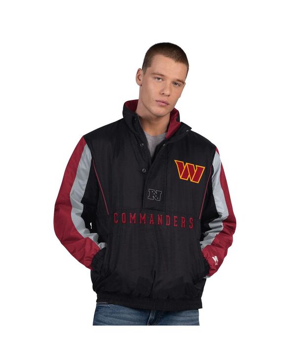 スターター メンズ アウター ジャケット・ブルゾン Starter Men's Black Washington Commanders Thursday Night Gridiron Half-Zip Jacket Black ブラック