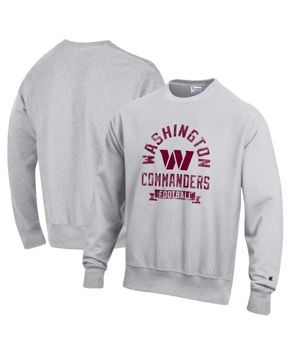 チャンピオン メンズ アウター パーカー・スウェット シャツ フリース Champion Men's Heather Gray Washington Commanders Reverse Weave Fleece Pullover Sweatshirt Heather Gray グレー