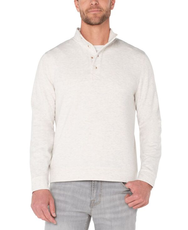 リヴァプール 天使の都市 メンズ アウター パーカー・スウェット プルオーバー Liverpoolos Angeles Men\u0027s Mock-Neck Button Placket Pull-On Sweatshirt Gray 薄墨色
