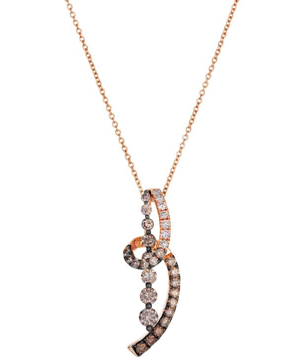 ル ヴァン レディース アクセサリー ネックレス・チョーカー・ペンダントトップ レース Le Vian Chocolate Diamond (0.63 ct.w.) & Chocolate Ombr Diamond (0.48 ct.w.) Pendant Necklace in 14k Strawberry Rose GOld ゴールド
