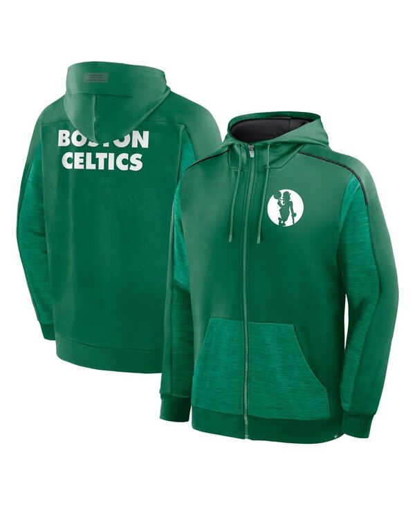 ファナティクス メンズ アウター パーカー・スウェット Fanatics Men\u0027s Kelly Green Boston Celtics Back Door Cut Play Defender Full-Zip Hoodie Kelly Green 緑であること