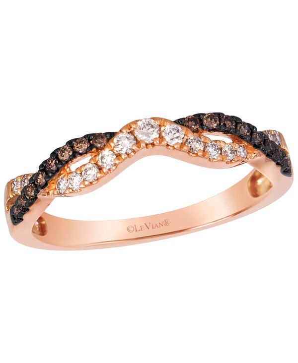 ル ヴァン レディース アクセサリー リング Le Vianude Diamond (0.15 ct.w.) & Chocolate Diamond (0.12 ct.w.) Ring in 14k Strawberry Rose Gold ゴールド