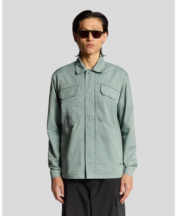 ライルアンドスコット メンズ トップス プルオーバー Lyle \u0026 Scott Men\u0027s Long Sleeve Multi Pocket Overshirt Cold mint ペパーミント