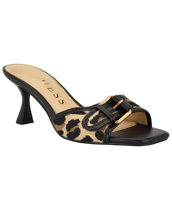ゲス レディース シューズ サンダル GUESS Women's Dista Slip-On Buckle Dressandals Brown Leopard Multi ブラウン