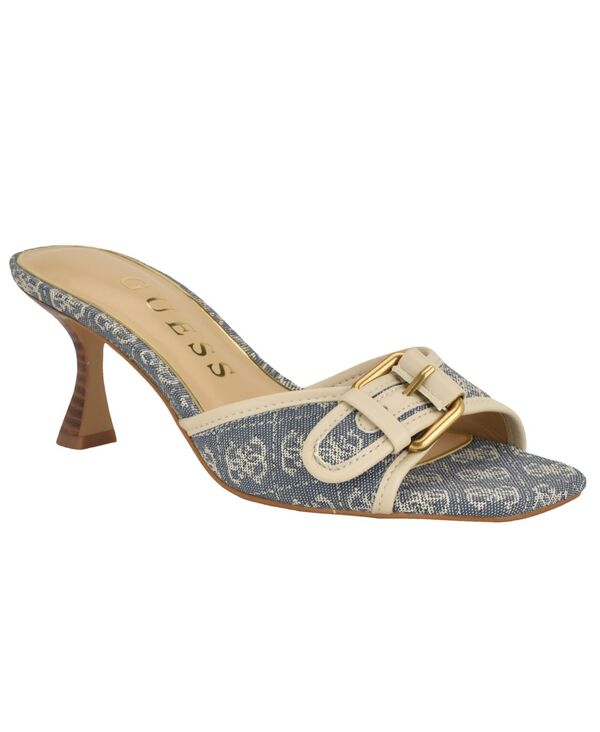 ゲス レディース シューズ サンダル GUESS Women's Dista Slip-On Buckle Dressandals Denim Logo デニム