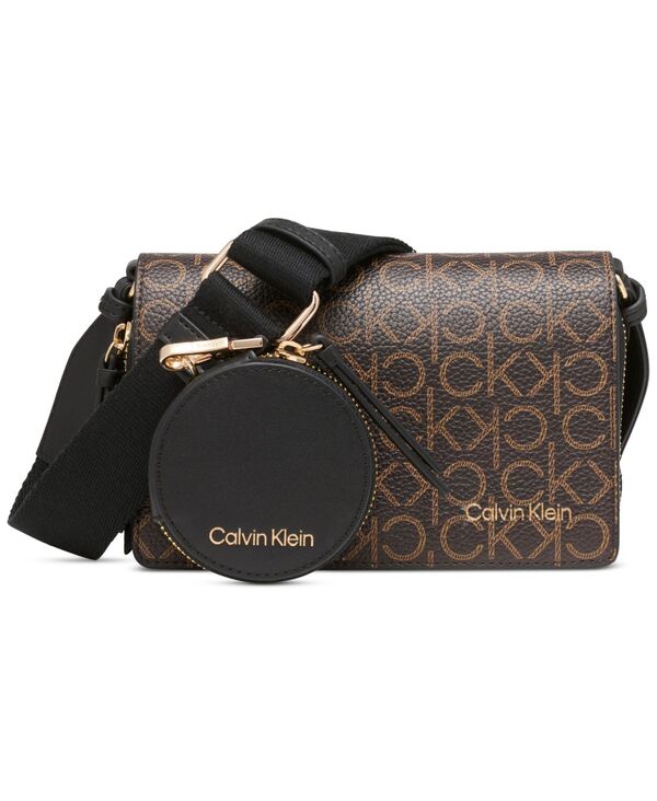 カルバンクライン レディース バッグ Calvin Klein Millie Double Zip Crossbody Bag Brown Khk ブラウン