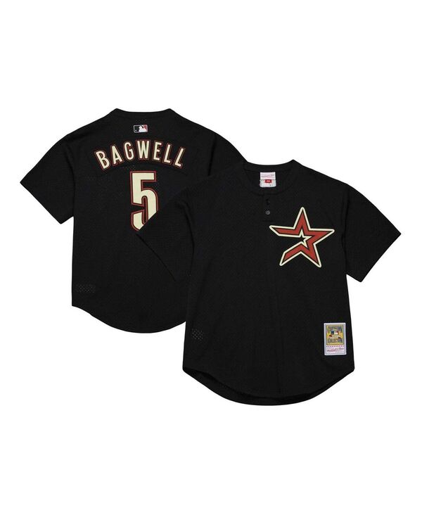 ミッチェル&ネス メンズ トップス シャツ メッシュ ジャージー Mitchell & Ness Men's Jeff Bagwell Black Houston Astros Cooperstown Mesh Batting Practice Jersey Black ブラック