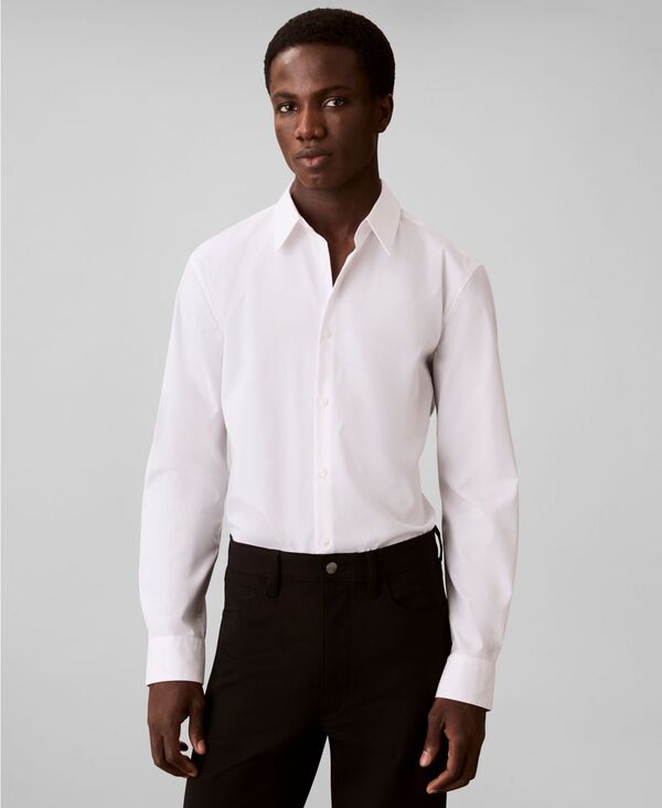 カルバンクライン メンズ トップス シャツ Calvin Klein Men'stretch Striped Slim-Fit Dresshirt Cradle Pink ピンク|ReVida 店