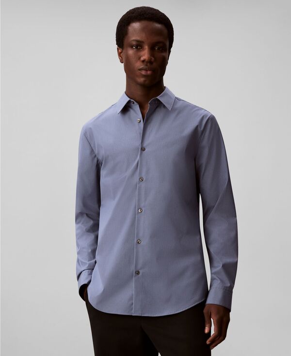 カルバンクライン メンズ トップス シャツ Calvin Klein Men'stretch Striped Slim-Fit Dresshirt Dark Denim デニム 18,485円
