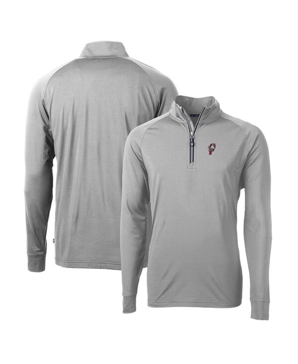 カッターアンドバック メンズ アウター パーカー・スウェット ニット Cutter & Buck Men's Gray Ohio State Buckeyes Adapt Eco Knit Stretch Quarter-Zipullover Top Gray グレー 16,186円