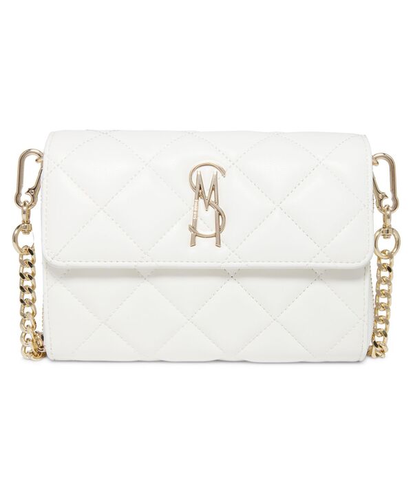 スティーブ マデン レディース アクセサリー 財布 キルティング Steve Madden Women's Bcarina Quilted Crossbody Wallet White Quilt ホワイト