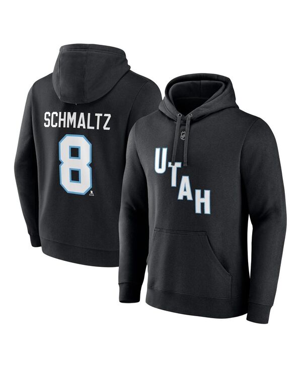 ファナティクス メンズ アウター パーカー・スウェット Fanatics Men's Nick Schmaltz Black NHL Utah Authentic Stack Name Number Tri-Blend Pullover Hoodie Black ブラック