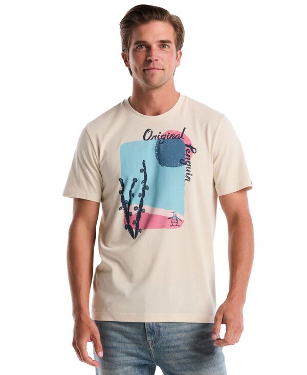 オリジナルペンギン メンズ トップス Tシャツ クルーネック プリント グラフィック Original Penguin Men's Cactus Graphic-Print Crewneck T-Shirt Birch