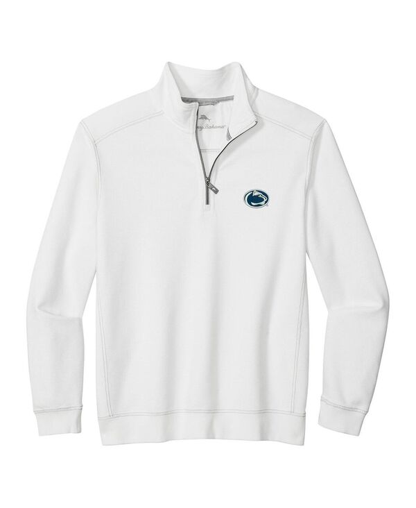 トッミーバハマ メンズ アウター 上衣・上衣 Tommy Bahama Men\u0027s White Penn State Nittany Lions Montego Bay Half-Zip Jacket White 白いこと コート・ジャケット-メンズファッション