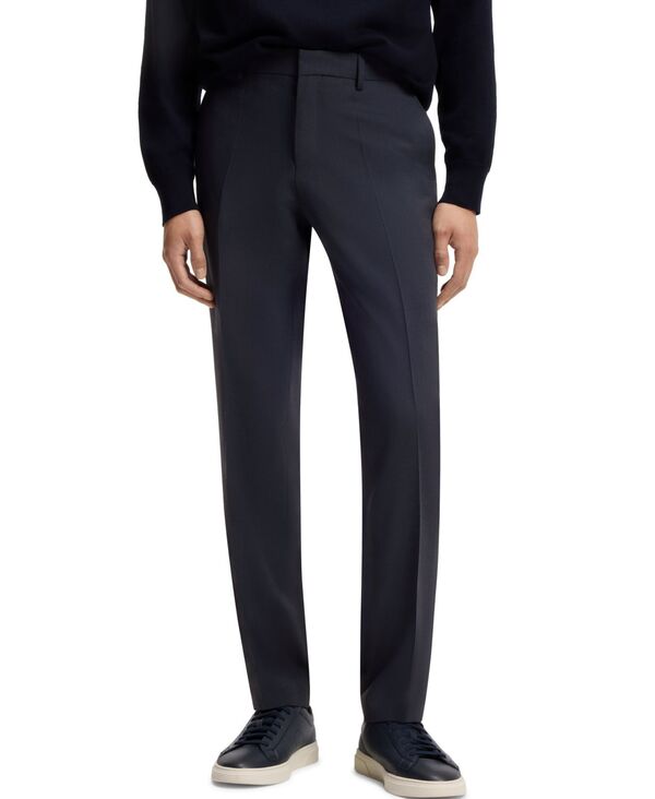 ヒューゴボス メンズ ボトムス カジュアルパンツ Hugo Boss Men\'s Washable Stretch Fabric Slim-Fit Pants Open Blue ブルー
