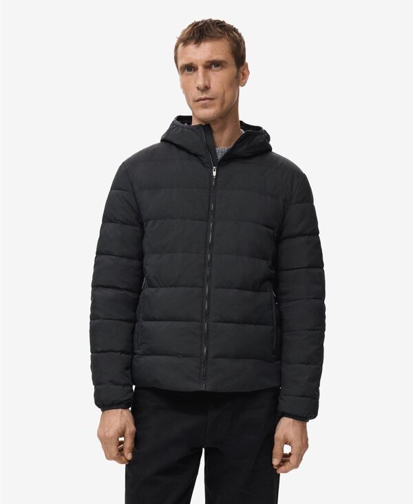 マンゴ メンズ アウター ジャケット・ブルゾン キルティング ダウン MANGO Men's Down And Feather Filling Quilted Jacket Black ブラック