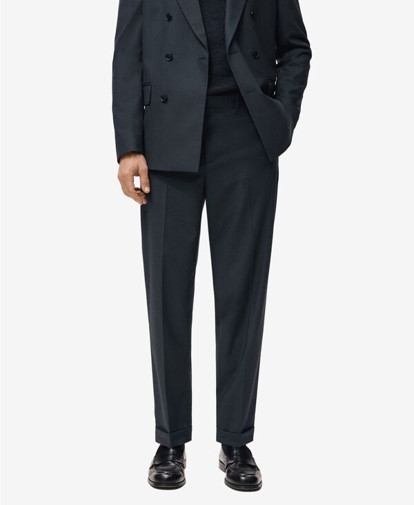 マンゴ メンズ ボトムス 心地好いズボン下 MANGO Men\u0027s Boston Slim-Fit Suit Pants Navy 米国海軍