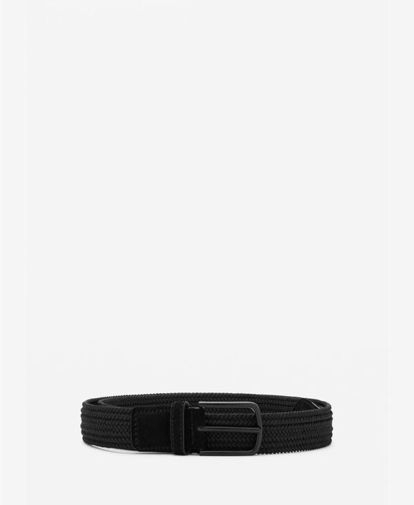 マンゴ メンズ 付属品 胴締め MANGO Men\u0027s Braided Elastic Belt Black 黒いこと