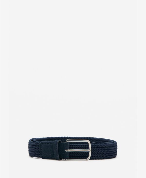 マンゴ メンズ 付属品 胴締め MANGO Men\u0027s Braided Elastic Belt Navy 米国海軍