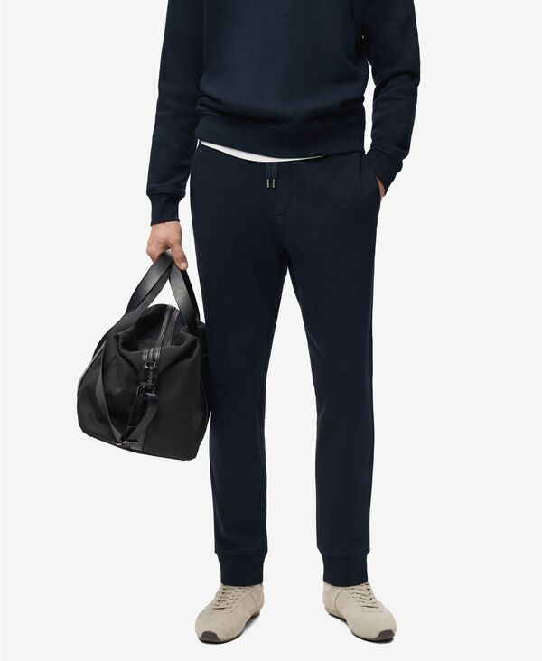マンゴ メンズ ボトムス カジュアルパンツ コットン ジョガーパンツ MANGO Men's Elastic Waist Cotton Joggers Navy ネイビー