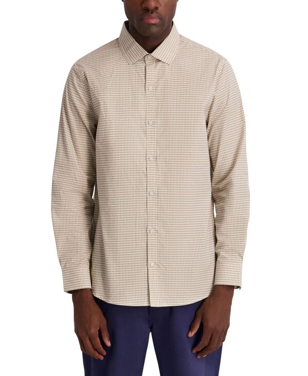 カール ラガーフェルド メンズ トップス シャツ ダウン 長袖 KARLAGERFELD PARIS Men's Core Long-Sleeve Button-Down Shirt Beige ベージュ 16,860円