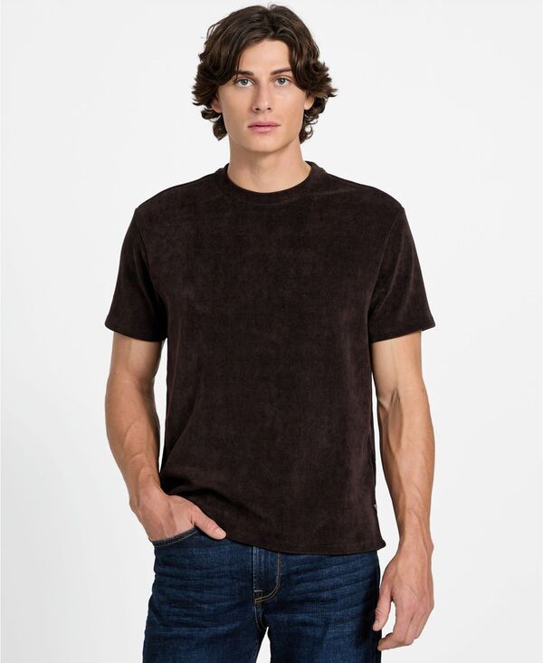 ゲス メンズ トップス Tシャツ クルーネック GUESS Men's Hawkins Triangle Crewneck T-Shirt Dark Brown ブラウン