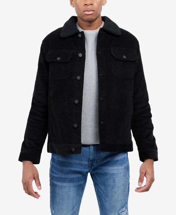 エックスレイ メンズ アウター ジャケット・ブルゾン コーデュロイ XRAY Men's Corduroy Trucker Jacket Black ブラック