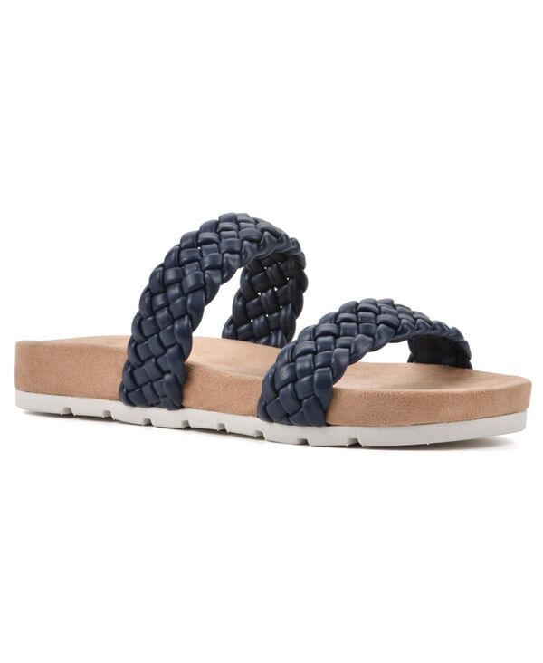 クリフバイホワイトマウンテン レディース シューズ サンダル Cliffs by White Mountain Women's Truly Slide Sandals Navy Smooth ネイビー｜ReVida 店