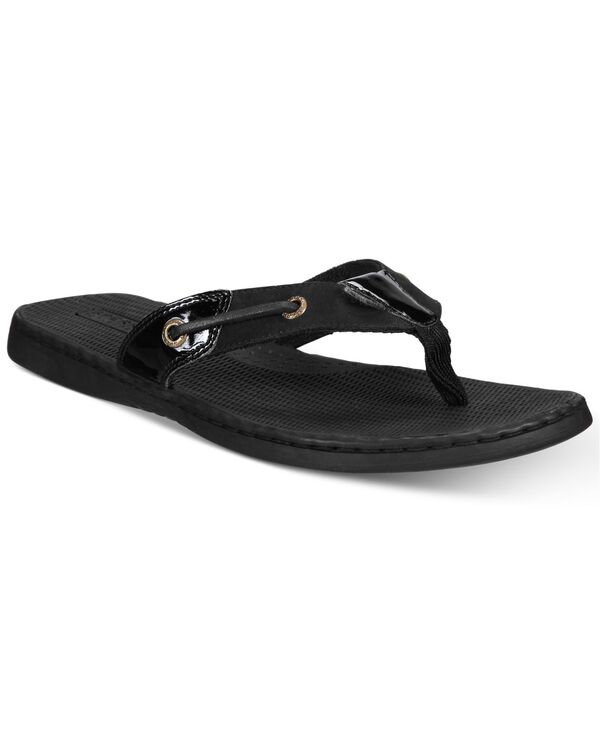 スペリー レディース シューズ サンダル Sperry Women'seafish Flip Flop Sandals Mixed Material Black Patent ブラック|ReVida 店