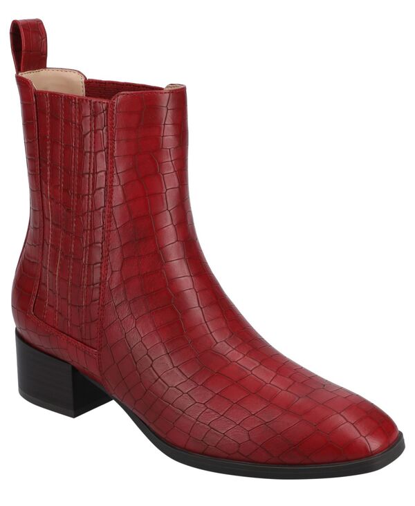 ジュルネ コレクション レディース シューズ ブーツ・レインブーツ チェルシー Journee Collection Women's Wrenley Square Toe Chelsea Booties Red Croco レッド